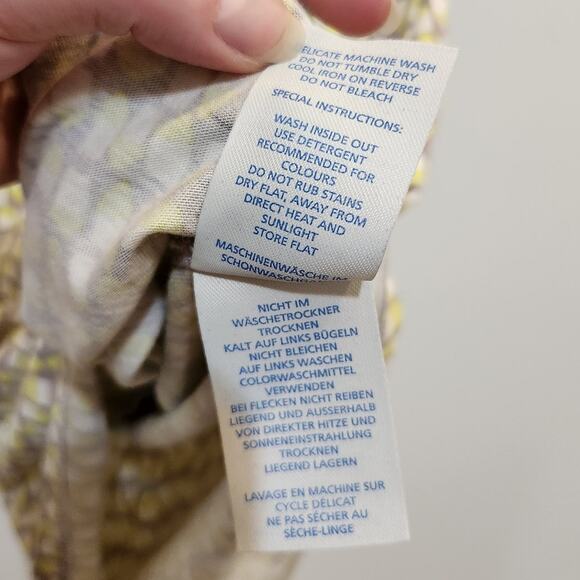 Boden Scoop Neck Above The Knee Margot Jersey Dress Pockets Yellow Geo Size 2P - Picture 11 of 11